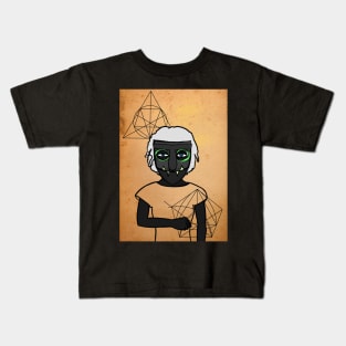 Mysterious Moby Digital Collectible - Character with FemaleMask, BasicEye Color, and BlueSkin on TeePublic Kids T-Shirt